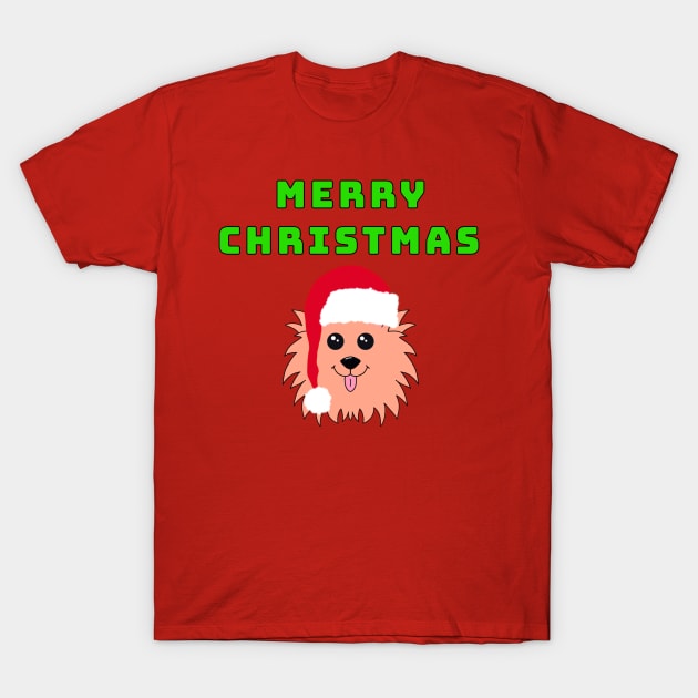 Merry Christmas with Dog T-Shirt by Designs_by_KC